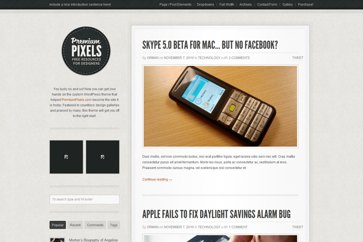 Premium Pixels website preview